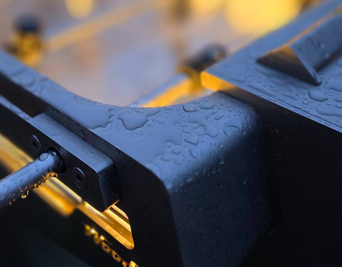 Rain on steel
